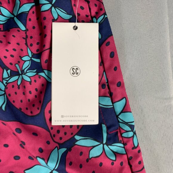 Sovereign Code Swim Trunks L 34β Red Strawberry Print Mesh Lined Drawstring Shor - Picture 5 of 9